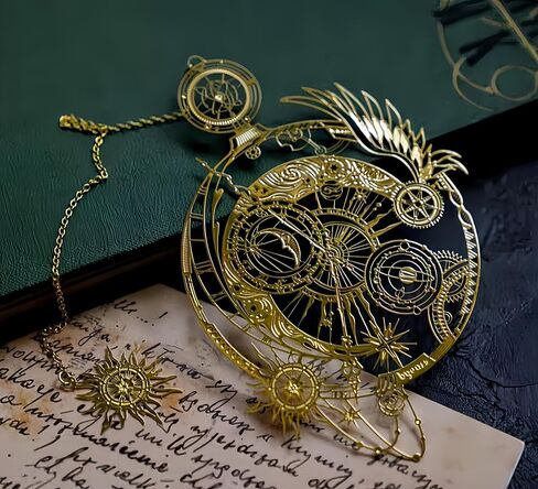 Golden Bookmark Great spacial Gift time-Eternal-Universe Students Creative Gift Box Hollow Metal (The Source of The Universe) in Saudi Arabia