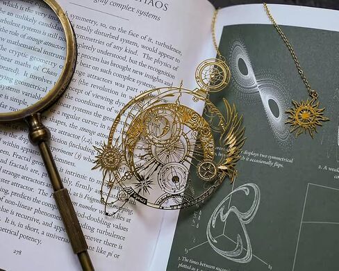 Golden Bookmark Great spacial Gift time-Eternal-Universe Students Creative Gift Box Hollow Metal (The Source of The Universe) in Saudi Arabia