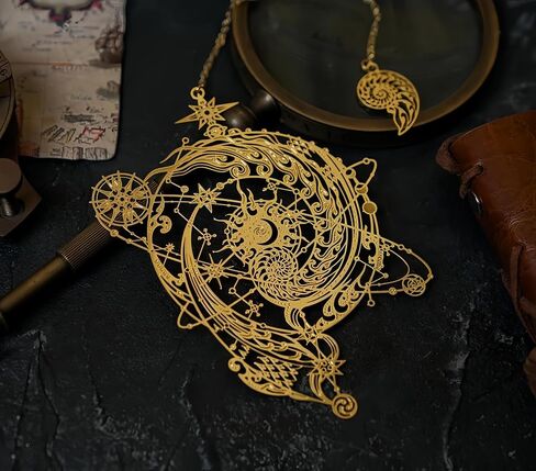 Golden Bookmark Great spacial Gift time-Eternal-Universe Students Creative Gift Box Hollow Metal (The Source of The Universe) in Kuwait