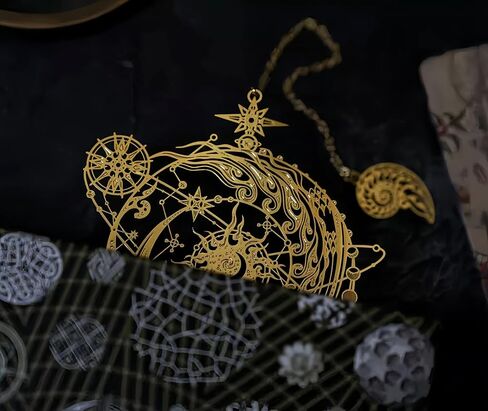 Golden Bookmark Great spacial Gift time-Eternal-Universe Students Creative Gift Box Hollow Metal (The Source of The Universe) in Kuwait