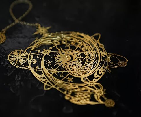 Golden Bookmark Great spacial Gift time-Eternal-Universe Students Creative Gift Box Hollow Metal (The Source of The Universe) in Kuwait