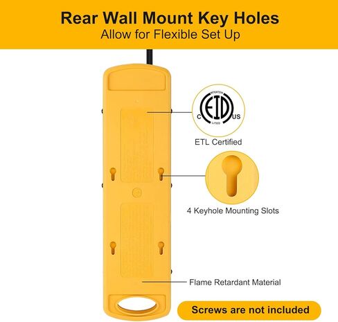 شريط طاقة معدني مزود بـ 8 منافذ مع منافذ USB، وسلك تمديد عالي التحمل بطول 9 أقدام، 1800 جول، 1875 وات/15 أمبير قابل للتركيب على الحائط للمنزل والمكتب والمدرسة وسطح المكتب للكمبيوتر [مدرج في قائمة ETL] in Kuwait