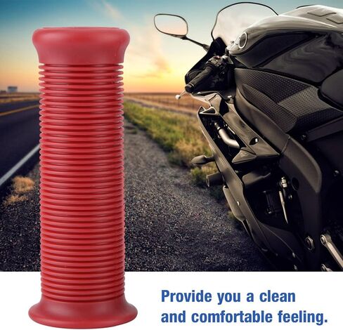 1 Inch Motorcycle Grips Vans丨 Motorcycle Handlebar Grips Motorcycle Handlebars丨 Pair of 1Inch 25Mm/ 1.1Inch 28Mm Universal Motorcycle Vintage TPU Handle Handlebar Grip White(Red) in Saudi Arabia