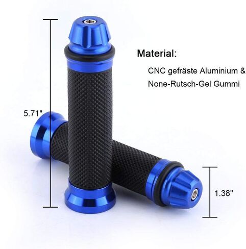 7/8" Motorcycle Handlebar Grips, Keenso CNC Aluminum Rubber Hand Grips, Universal Antiskid Handlebars Hand Grips Rubber Gel Handlebar for Handle Bar Bike Bicycle in Saudi Arabia
