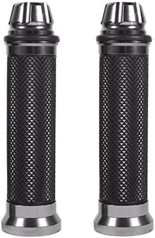 7/8" Motorcycle Handlebar Grips, Keenso CNC Aluminum Rubber Hand Grips, Universal Antiskid Handlebars Hand Grips Rubber Gel Handlebar for Handle Bar Bike Bicycle in Saudi Arabia