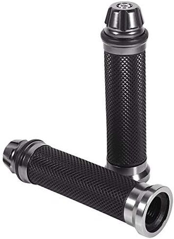7/8" Motorcycle Handlebar Grips, Keenso CNC Aluminum Rubber Hand Grips, Universal Antiskid Handlebars Hand Grips Rubber Gel Handlebar for Handle Bar Bike Bicycle in Saudi Arabia
