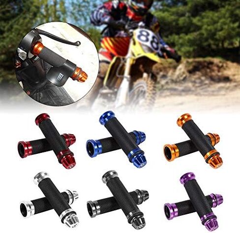 7/8" Motorcycle Handlebar Grips, Keenso CNC Aluminum Rubber Hand Grips, Universal Antiskid Handlebars Hand Grips Rubber Gel Handlebar for Handle Bar Bike Bicycle in Saudi Arabia