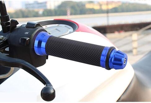 7/8" Motorcycle Handlebar Grips, Keenso CNC Aluminum Rubber Hand Grips, Universal Antiskid Handlebars Hand Grips Rubber Gel Handlebar for Handle Bar Bike Bicycle in Saudi Arabia