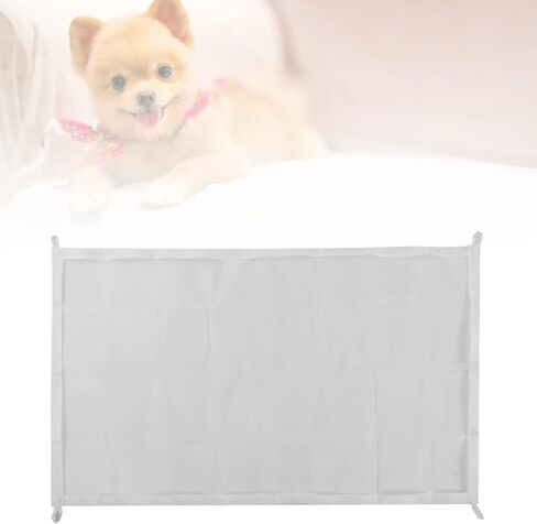 Dog Mesh Gate, Foldable Dog Gate for House Indoor, Pet Fence, Mesh Magic Pet Dog Gate, with 4 Adhesive Hooks and 2 Telescopic Rods, for Doors, Walls, Stairs, Bedrooms (72 * 100cm) in Saudi Arabia