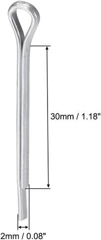 uxcell Split Cotter Pin - 5/64 inch x 1 3/16 inch (2mm x 30mm) Carbon Steel 2-Prongs Silver Tone Fastener Clip Key 150Pcs in Saudi Arabia