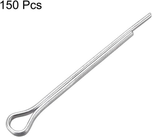 uxcell Split Cotter Pin - 5/64 inch x 1 3/16 inch (2mm x 30mm) Carbon Steel 2-Prongs Silver Tone Fastener Clip Key 150Pcs in Saudi Arabia