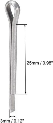 uxcell Split Cotter Pin - 5/64 inch x 1 3/16 inch (2mm x 30mm) Carbon Steel 2-Prongs Silver Tone Fastener Clip Key 150Pcs in Saudi Arabia