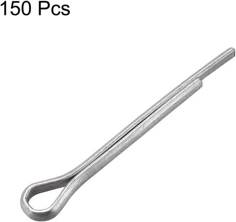 uxcell Split Cotter Pin - 5/64 inch x 1 3/16 inch (2mm x 30mm) Carbon Steel 2-Prongs Silver Tone Fastener Clip Key 150Pcs in Saudi Arabia