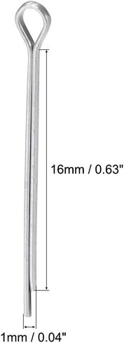 uxcell Split Cotter Pin - 5/64 inch x 1 3/16 inch (2mm x 30mm) Carbon Steel 2-Prongs Silver Tone Fastener Clip Key 150Pcs in Saudi Arabia