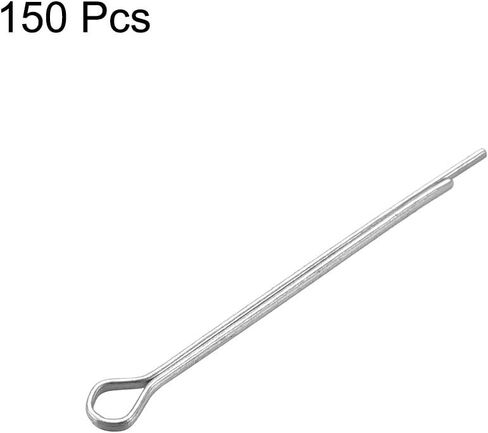 uxcell Split Cotter Pin - 5/64 inch x 1 3/16 inch (2mm x 30mm) Carbon Steel 2-Prongs Silver Tone Fastener Clip Key 150Pcs in Saudi Arabia