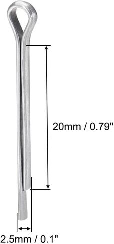 uxcell Split Cotter Pin - 5/64 inch x 1 3/16 inch (2mm x 30mm) Carbon Steel 2-Prongs Silver Tone Fastener Clip Key 150Pcs in Saudi Arabia