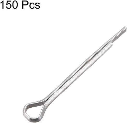uxcell Split Cotter Pin - 5/64 inch x 1 3/16 inch (2mm x 30mm) Carbon Steel 2-Prongs Silver Tone Fastener Clip Key 150Pcs in Saudi Arabia