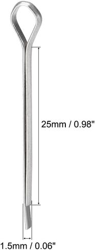 uxcell Split Cotter Pin - 5/64 inch x 1 3/16 inch (2mm x 30mm) Carbon Steel 2-Prongs Silver Tone Fastener Clip Key 150Pcs in Saudi Arabia