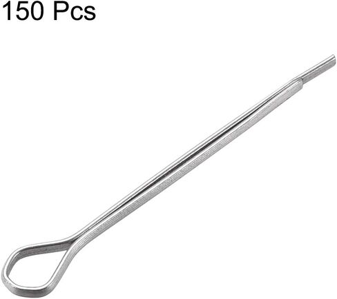 uxcell Split Cotter Pin - 5/64 inch x 1 3/16 inch (2mm x 30mm) Carbon Steel 2-Prongs Silver Tone Fastener Clip Key 150Pcs in Saudi Arabia