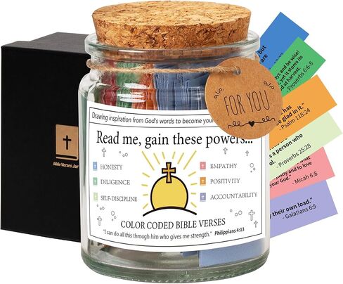 Qunrwe Religious Gifts for Women Men,Bible Verse Jar,Bible Study Scripture Prayer Cards Hope Jar,Faith Based Church Christian Gift,Embark on a Journey of Spiritual Growth and Interpersonal Connection in Saudi Arabia