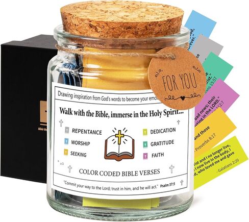 Qunrwe Religious Gifts for Women Men,Bible Verse Jar,Bible Study Scripture Prayer Cards Hope Jar,Faith Based Church Christian Gift,Embark on a Journey of Spiritual Growth and Interpersonal Connection in Saudi Arabia