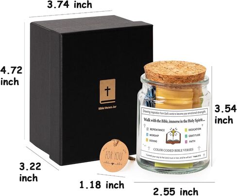 Qunrwe Religious Gifts for Women Men,Bible Verse Jar,Bible Study Scripture Prayer Cards Hope Jar,Faith Based Church Christian Gift,Embark on a Journey of Spiritual Growth and Interpersonal Connection in Saudi Arabia