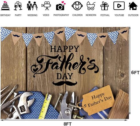 LTLYH 7x5ft Father's Day Photography Backdrop Father's Day I Iove Dad Decoration Backdrop Father's Day Party Decor Father's Day Banner Backdrops for Photography 145 in Kuwait