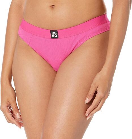 HUGO Women's Woven Logo Ribbed Thong in Saudi Arabia