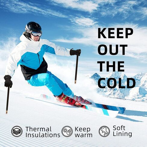 Ski Gloves for Men-Snow Gloves Waterproof Insulated -Extreme Cold Weather Snowboard Gloves in Saudi Arabia