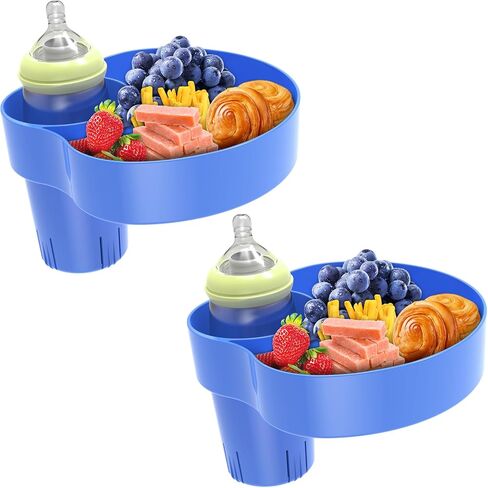 Stroller Cup Holder Attachment For Stroller & Car Seat & Wheelchair Accessories, Cup Holders For Chairs & Stroller Organizer Kids Car Seat Snack Tray Car Seat Organizer Travel Tray For Toddler-Pink in Kuwait