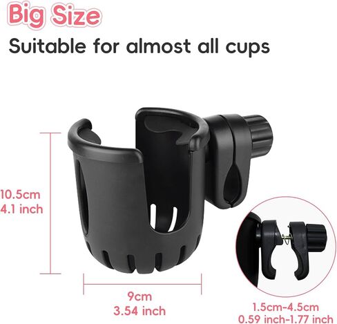 Stroller Cup Holder Attachment For Stroller & Car Seat & Wheelchair Accessories, Cup Holders For Chairs & Stroller Organizer Kids Car Seat Snack Tray Car Seat Organizer Travel Tray For Toddler-Pink in Kuwait