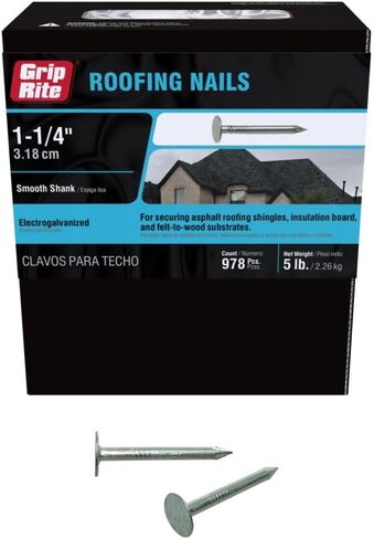 Grip-Rite 114EGRFG5 مسمار تسقيف مجلفن كهربائيًا مقاس 1-1/4 بوصة، بوزن 5 جنيهات in Saudi Arabia
