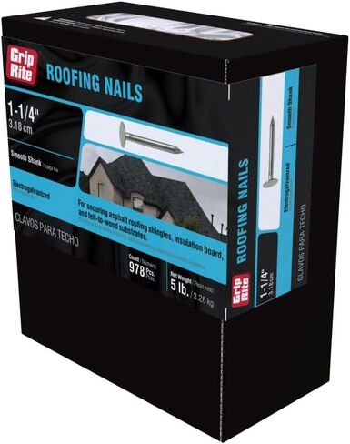 Grip-Rite 114EGRFG5 مسمار تسقيف مجلفن كهربائيًا مقاس 1-1/4 بوصة، بوزن 5 جنيهات in Saudi Arabia