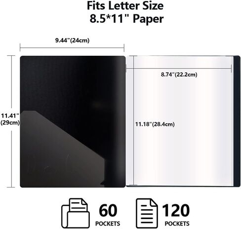 Binder with Plastic Sleeves 4 Pack, 60-Pocket Portfolio Binder Folder for Presentation Art-Work, Clear Sleeves, Holds 120 Pages of 8.5x11 Inch Documents in Kuwait