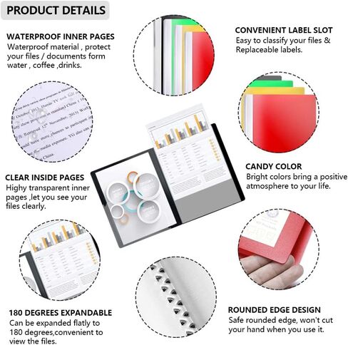 Binder with Plastic Sleeves 4 Pack, 60-Pocket Portfolio Binder Folder for Presentation Art-Work, Clear Sleeves, Holds 120 Pages of 8.5x11 Inch Documents in Kuwait