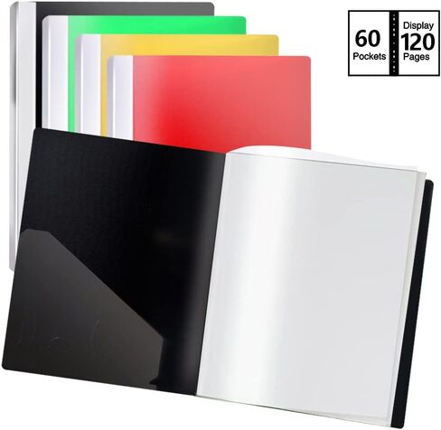 Binder with Plastic Sleeves 4 Pack, 60-Pocket Portfolio Binder Folder for Presentation Art-Work, Clear Sleeves, Holds 120 Pages of 8.5x11 Inch Documents in Kuwait