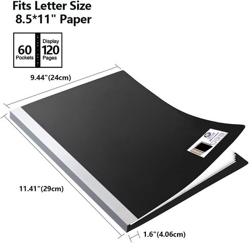 Binder with Plastic Sleeves 4 Pack, 60-Pocket Portfolio Binder Folder for Presentation Art-Work, Clear Sleeves, Holds 120 Pages of 8.5x11 Inch Documents in Kuwait