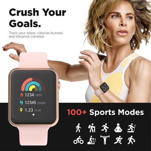 iTouch Air 4 Smartwatch Jillian Michaels Edition with 90 Days Membership to her Fitness App - Heart Rate, Activity and Calories Tracker, Notifications, 100+ Sports Modes, 13 Workout Metrics Points in Saudi Arabia