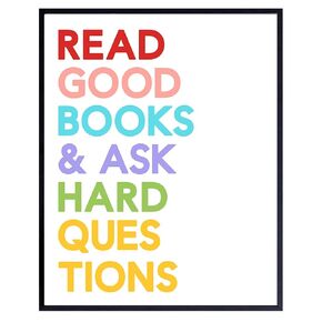 Classroom Decor Kids Room Decor - Educational Wall Decor- Reading Wall Decor - Motivational Wall Art Posters - Inspirational Quotes Sayings - Boys Girls Bedroom Decor- Family Wall Decor- Teacher Gifts