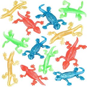 ArtCreativity Stretchy Lizard Fidget Toys, Pack of 12, Stress Relief Fidgeting Toys for Kids and-Adults, 4 Vibrant Colors, Sensory Toys for Autism and ADHD, Fun Birthday Party Favors for Children