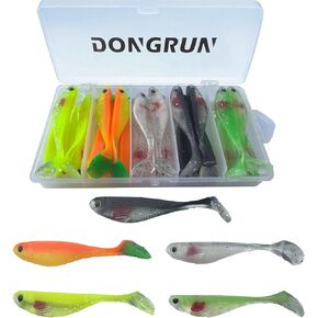 DongRun Paddle Tail Swimbaits,Bait for bass Fishing,Premium Fishing Bait for Freshwater Saltwater(Box of 25)