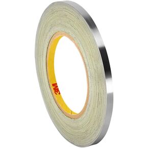 3M - 3/4-5-420 420 Dark Silver Lead Foil Tape - 0.75 in. x 15 ft. Roll, Conformable Tape, Rubber Adhesive, Linered. Electrically and Thermally Conductive Tape [1 Roll]