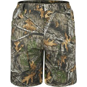 LOOGU Mens Camo Cargo Shorts Quick-Dry Water Resistant Sun Protection Hiking Shorts Men with Multi-Pocket