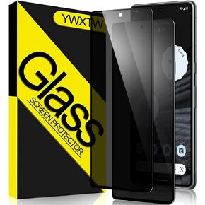 YWXTW [2 Pack] Privacy Screen Protector for Google Pixel 7 Pro,Tempered Glass Anti-Spy 9H Hardness Film for Google Pixel 7 Pro,HD Anti-Scratch Easy Install Bubble Free Case Friendly