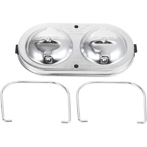 X AUTOHAUX Brake Master Cylinder Cover Chrome Kit with Bails and Seal Gasket for Chevrolet Corvette 1967-1977