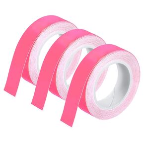 MECCANIXITY Glow in The Dark Tape 9.8 Ft x 0.5 Inch Luminous Fluorescent Tape for Night Outdoors Indoors Decorations Signs, Pink Pack of 3