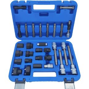 30PCS Alternator Pulley Removal and Installation Tool Kit, Clutch Freewheel Removal Socket Bit Set, Compatible with Audi BMW Ford GM Mercedes Porsche Volvo Skoda VW and More Vehicle