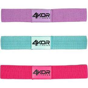 أحزمة مقاومة 4KOR - مجموعة من 3 | توحيد ورفع الألوية والذراعين والساقين - شريط تمرين لتدريب القوة، نسيج ناعم بعرض 2 بوصة - 3 مستويات من المقاومة المريحة in Kuwait