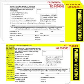 2 Part Parking Violation Ticket Carbonless Number Vehicle Illegally Parked Window Tag 8.5 x 4 inch Tow Warning Notice Parking Violation Ticket Pack of 50