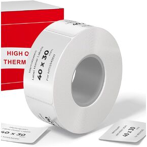 Phomemo Adhesive Transparent Square Lables - 1.57"x 2.36" - Rectangle Thermal Stickers for Phomemo M110/M120/M220/M221, 130 Labels/1 Roll, Black on Clear